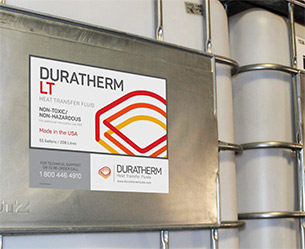 IBC di fluido termico atossico Duratherm LT, ideale per processi di riscaldamento e raffreddamento in lotti.