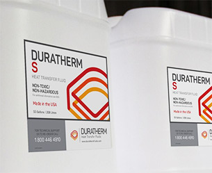 Secchi da 18,9 litri di fluido termico atossico a base di silicone Duratherm S.